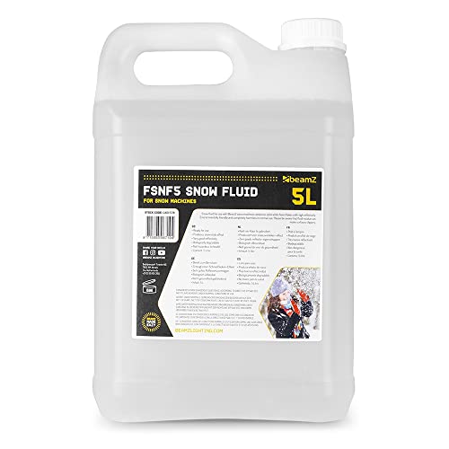 beamz 160.579 5L Snow Machine Fluid High-Performance Snow Fluid for Long-Lasting Snowfall Effect Indoor/Outdoor Use Ideal Liquid Solution for Parties Events & Winter Displays