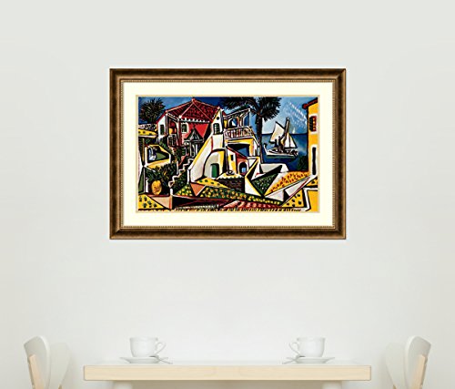 Framed Art Print, 'Paysage Mediterraneen' By Pablo Picasso: Outer Size 37 X 27" #TOP7