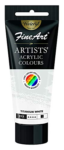 Fine Art Fevicryl Artists Range Water Based Professional Acrylic Colour Tube for Painting on Canvas (Titanium White, 40 ML)