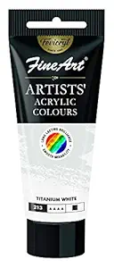 Pidilite Fevicryl Fine Art 40 ml Artists Water Based Acrylic Colour Tube for Painting on Canvas(Titanium White) |Acrylic Tube colours for Professionals,Students, Artists| Rich White Pigment,Wash Proof