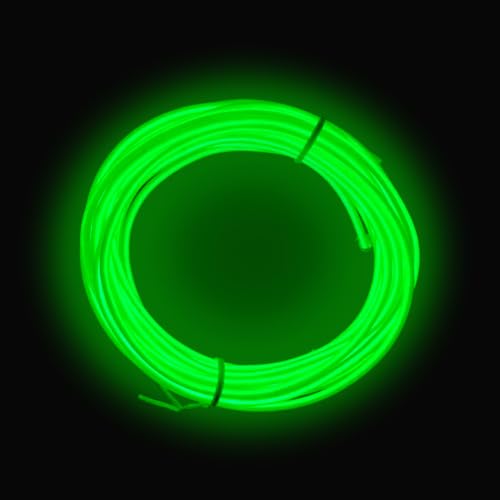 Image of dobestyou Green EL Wire -3m Glow-in-The-Dark Electroluminescent Wire with Controller, Waterproof Flexible Light Strip for Halloween Costumes, Cosplay, Rave Parties & DIY Nighttime Decorations