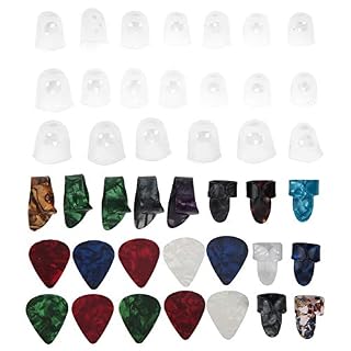 CHICIRIS Jeu de médiules de doigt de Guitare, médiators et pouce protecteur de doigt de guitare 42 pièces en silicone… - Les Beatles, Paul McCartney, John Lennon, RIngo Starr, George Harrison