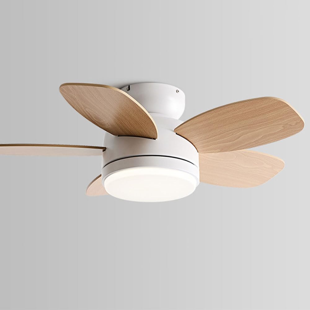 Ibalody C Flush Mount Eiling Fan With Light 6 Gear Wind Speed Quiet Eiling Fans Remote Led Eiling Lights Fan Lighting Timing Reversible Fan Light For Bedroom Kids Room Lounge