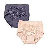 [アプローズ] ウエストワサ 失禁ショーツ 2枚組 尿漏れ 失禁パンツ 軽失禁 吸水ショーツ 20cc (モカ／パープル, LL)