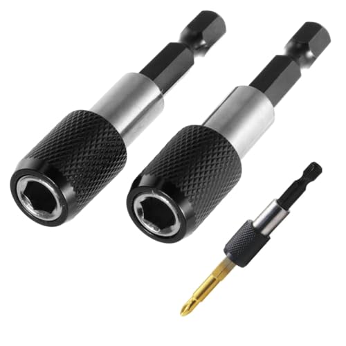 Tofficu Estensione a Sgancio Rapido Da 60 Mm Porta Punte Magnetico 1/4 Prolunga Per Cacciaviti e Trapani Bloccaggio e Magnetico Set Da 2 Pezzi