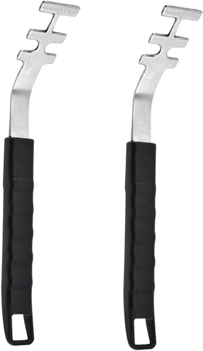 Zerodeko 2pcs Stainless Steel Grill Grate Lifter Tool with Plastic Handle