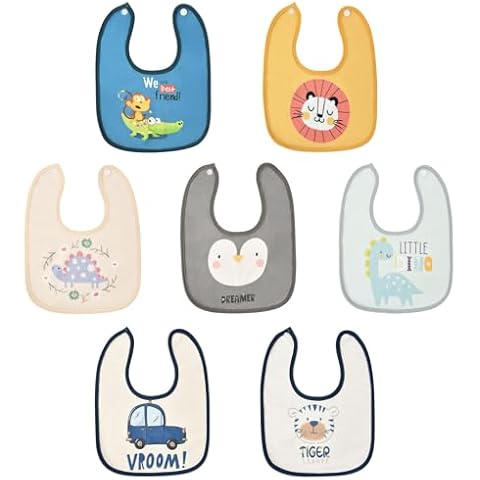 HOTUT 7-Pack Soft Cotton Baby Bibs Cover