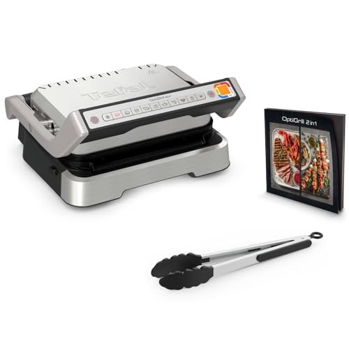 Grill Électrique Tefal OptiGrill GC773D10 9 Programmes Pliable Affichage Niveau de Cuisson - vue 3