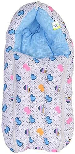 Toddylon Baby Carry Bags 3 in 1 Bed | Wrapper | Newborn Boys Girls | Wearable Blankets | Cotton (0-6 Months) Blue