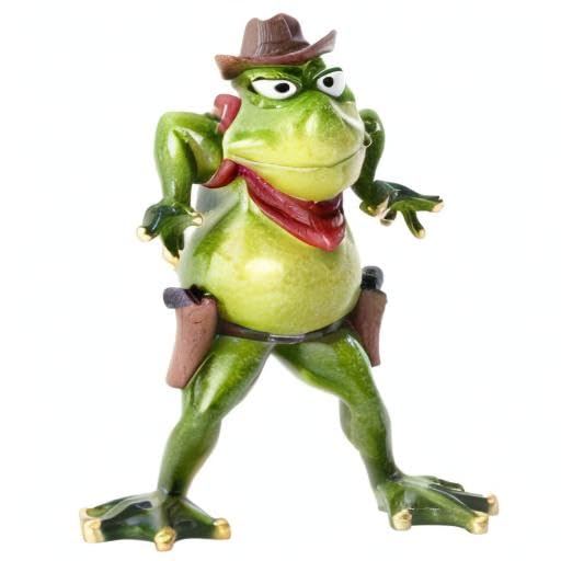 Figura Decorativa de Rana de Resina con Estilo Vaquero miniatura 7