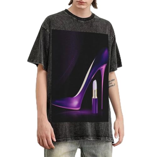 T-shirt vintage délavé en coton premium haut de gamme coupe ample