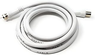 MainCore 2m long F Type Connector Male to RF Male Plug 75Ohms Coaxial Cable Lead/TV Aerial Antenna cord (Available in 0.50m, 1m, 2m) (2m)