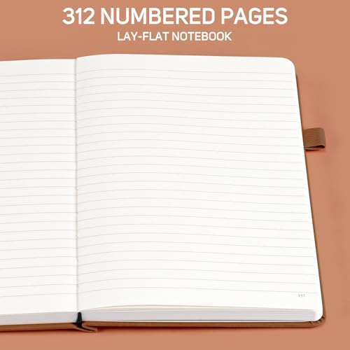A5 Lined Notebook Journal, 312 Pages Numbered Thick Writing Journal for Women, Leather Journals for Writing, Diary for Women, Girls, Hardcover Notebooks for Work, School, Travel (5.75" x 8.38" Brown) - Image 5