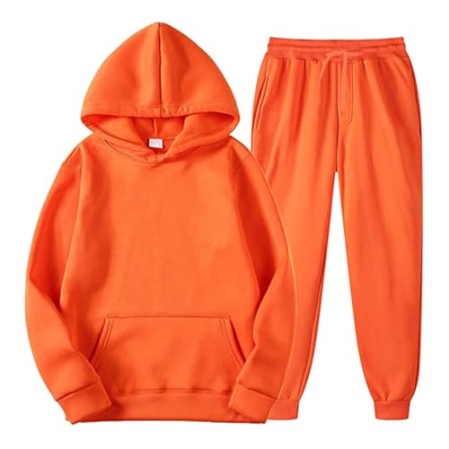 Girls Boys 2 Piece Tracksuit Fleece Sweatsuits Sets Hooded Sweatshirt and Jogger Sweatpants Clothing Sets Kid Fall Athleisure