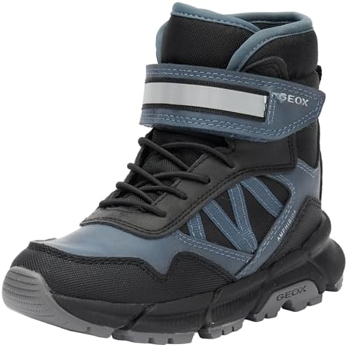 Geox Heren J Flexyper Plus Boy enkellaars, Black Dk Geel, 37 EU