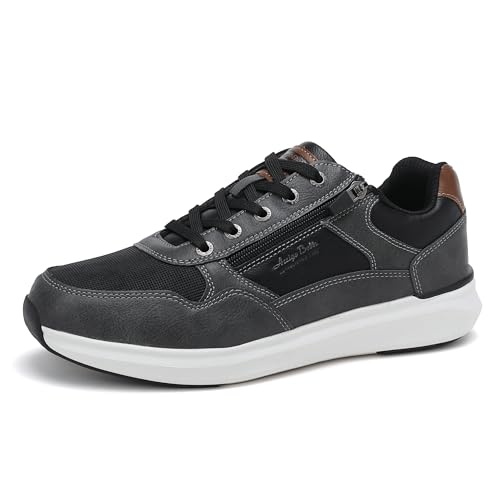 ARRIGO BELLO Mens Shoes Casual Sneakers Walking Trainers Fashion with Zipper Antislip Breathable Lightweight Size 7-11UK(BlackGray,10.5)