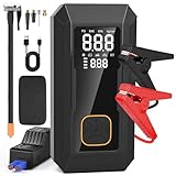 【Grande capacité de 8 000 mAh et fonction batterie externe】 Ce démarreur de voiture offre non seulement une puissante capacité de démarrage, mais fait également office de batterie externe portable d'une capacité de 8 000 mAh. Il permet de recharger rapidement et facilement smartphones, montres connectées, casques audio, appareils photo ou ordinateurs portables. (Remarque : adaptateur secteur non inclus.)