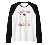 halloween fantasma strega costumi retro groovy let's go ghouls maglia con maniche raglan