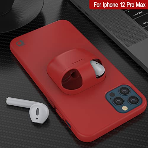 PunkCase for iPhone 12 Pro Max Airpods Case Holder (CenterPods Series), Red - Image 4