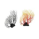 SUPVOX 2 Piezas Ornamento de Coral Artificial Realista para Acuario Decoración Suave de Plantas Acuáticas Adorno para Tanque de Peces para Embellecer y Crear Hábitat Seguro