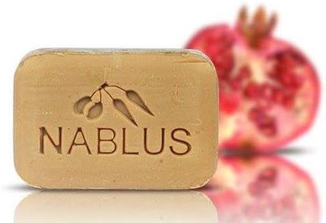 Natural Extra Virgin Olive Oil Soap Bar Pomegranate from Palestine Nablus Soap Natural For Dry Skin Care, Extra Gentle, Handmade 3.5 oz
