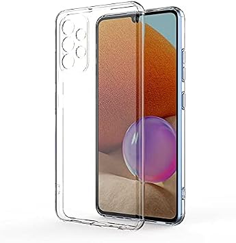 Samsung Galaxy A52 Compatible Camera Protected Anti-Shock Ultra Slim TPU Transparent Silicone Case (Transparent, Samsung Galaxy A52)
