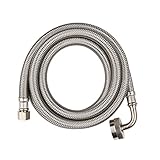 EFIELD Appliance Accessories Dishwasher Hose with 90 Degree FGH Elbow, 6 Feet Length, Water Supply Line, Premium Braided Stainless Steel,(HOSE011)