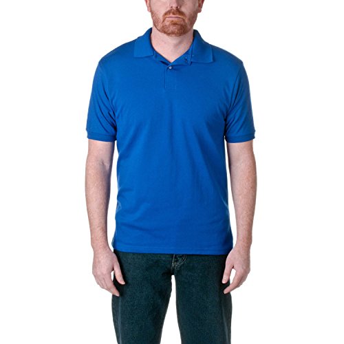 Hanes 055X Unisex ComfortSoft Pique Knit Sport Shirt Deep Royal Medium