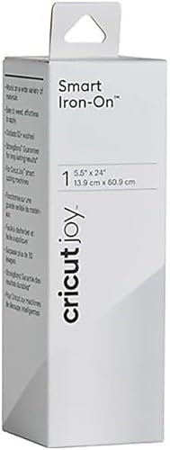 Cricut Joy Smart Iron On, color blanco (5.5 x 24 pulgadas), corte sin alfombrilla para formas de hasta 4 pies y cortes repetidos de hasta 20 pies