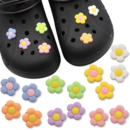 Pines Charms para crocs, Crocs Pin, Crocs Charm, Shoe charms, Adornos De Zapatos, decoración de zapatos para Regalos, Colgante de zapato, Diseño de flores de colores, Pack 14 unidades
