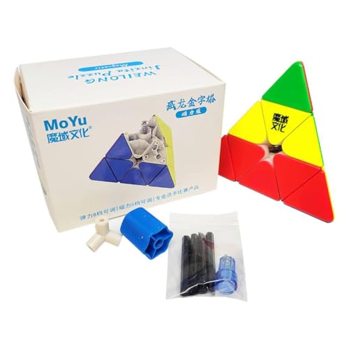 Image of MoYu WeiLong Pyraminx Magnetic Speed Cube | Dual-Adjustment Core, 5 Magnet Strength Settings & 8 Compression Settings | Premium Fast Turning Pyraminx Puzzle