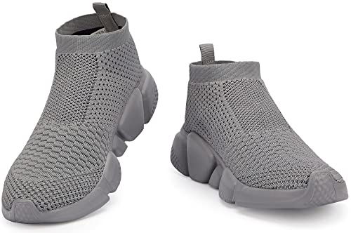 Image of Santiro Mens Walking Shoes Breathable Knit Slip On Sneakers Lightweight Athletic Gym Shoes