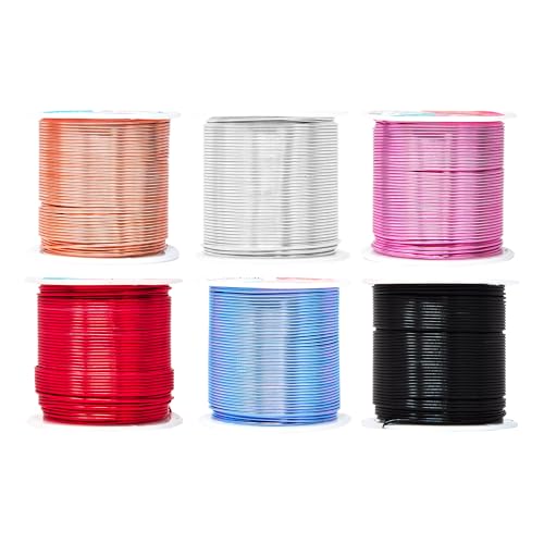 Image of Mandala Crafts 18 GA Red Copper Black Assorted Anodized Aluminum Craft Wire | 450 FT, Colored, Flexible, Bendable for Bonsai Armature Sculpting Wire Wrapping Jewelry Making, Weather & Tarnish Resistant