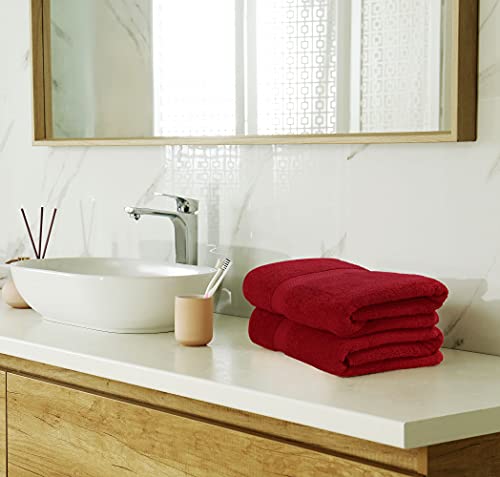Utopia Towels 8 Piece Premium Towel Set, 2 Bath, 2 Hand, and 4 Wash Cloths, 600 GSM 100% Ring Spun Cotton, Highly Absorbent Towels for Bathroom, Gym, Hotel, and Spa, Red