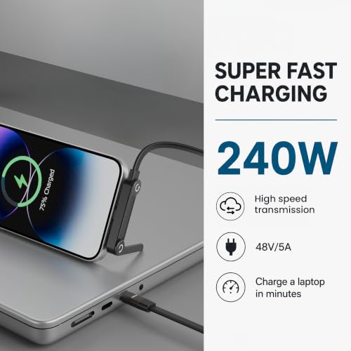 Image of Type C to C Fast Charging Cable, USB-C, 240W, Braided, 1.5M