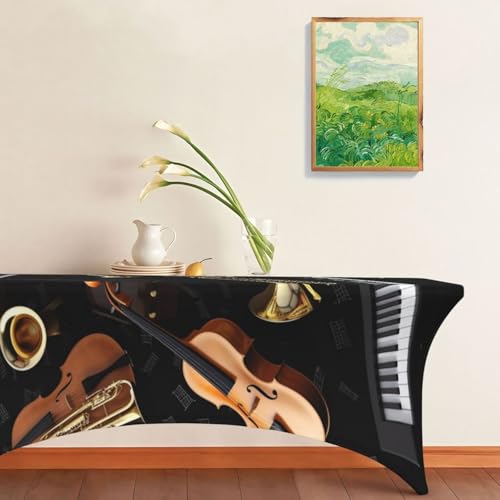 Nappe instruments de musique lavable et infroissable pour table extensible - 8