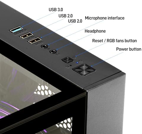 WIWB Gaming PC Desktop Ryzen 7 5700X, RTX 4060 Ti, 16GB DDR4 RAM, 1TB SSD, DDR4 RAM, Prebuilt Tower Computer for Gaming, Home (Black) - 4