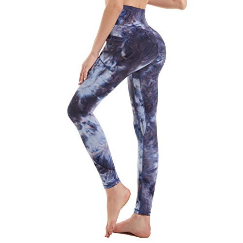 Rosa Junio High Waist Yoga Pants With Pockets For Women, Colorful Tie Dye Workout Leggings, Stretch Exercise Athletic Yoga Leggings #TOP2