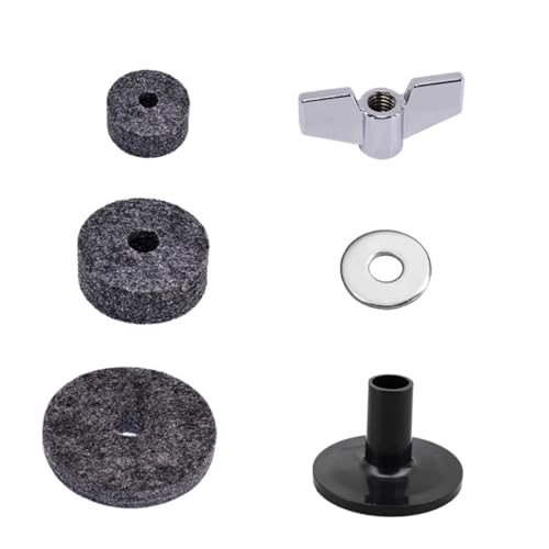 OFFSCH Drum Cymbal Felt Pad Set 18 Pieces Grey Cymbal Felts and Washers for Hi-hat Protection