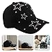 FRCOLOR Baseball Cap for Men and Women Rhinestone Five-Point Star Denim Sun Protection Hat Casual Outdoor Summer Fashion