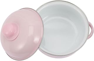 TOYANDONA Olla De Sopa De Esmalte Olla Esmaltada con Tapa Potes De Guiso con Tapas Sopa Pequeña Estofado Rosa Esmalte