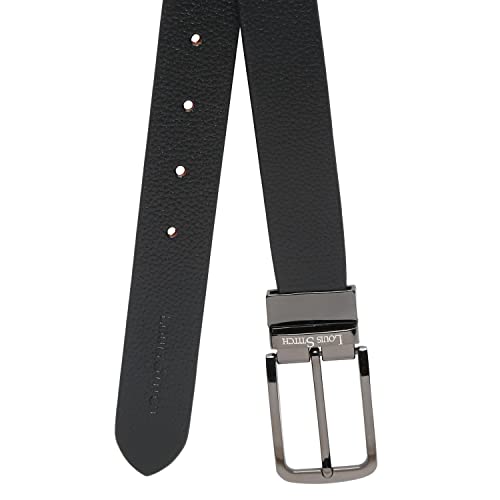 Image of LOUIS STITCH Men's Italian Leather Reversible Belt 1.25 inch (35mm) Handcrafted Formal Waist Band Officewear Men Gents Boys (Brown /Black) (FF-CS-)