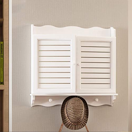 Boîte décorative en bois blanc pour cacher un compteur électrique mural