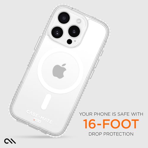Case-Mate iPhone 16 Pro Case [Compatible with MagSafe] Tough Shockproof Phone Case with 16ft D3O Drop Protection - Premium Rugged Cover for iPhone 16 Pro - Clear by Case-Mate - Image 3