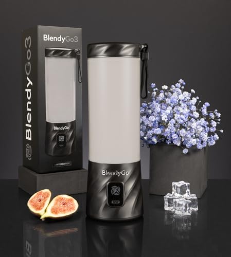 Blender BlendyGo 3, Smoothie Blender, Small Cordless Mini Mixer, Powerful Smoothie Maker, USB Stand Smoothie Maker, BPA-Free, PulseMotion & BlendPro Technology, 550 ml (Black Metallic) - Image 2