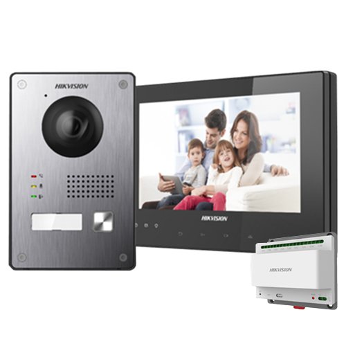 Zwei-Draht-IP-Video-Türsprechanlage mit Außenstation mit 2 Megapixel-Kamera und 7 Zoll Farbdisplay