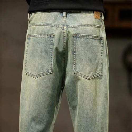 Men Loose and Versatile Harem Pants Retro Solid Color Comfortable Versatile Jeans2