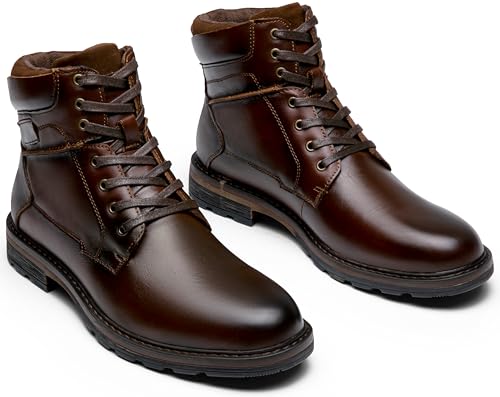 Jousen Mens Boots Casual Leather Boots for Men Chukka Fashion Men's Dress Boots4