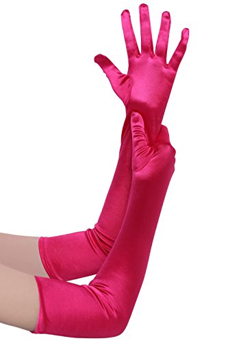 BABEYOND Women's Gloves, Satin, Classic Opera, Party, Audrey Hepburn Gloves, 1920s Style, Elastic, Adult Size, Elbow to Wrist