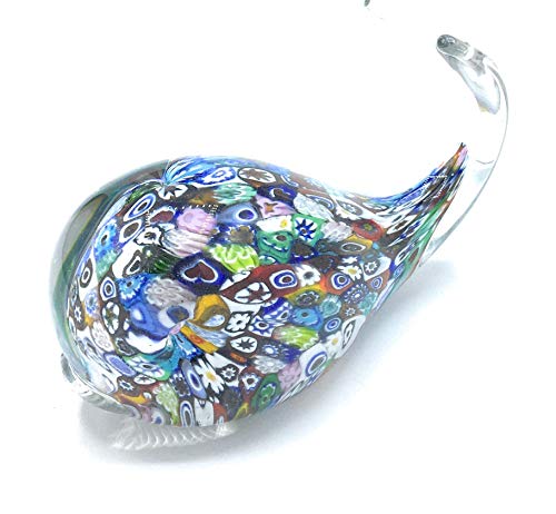 Vinciprova Animale in Vetro di Murano Murrina Millefiori Made in Italy (Balena)